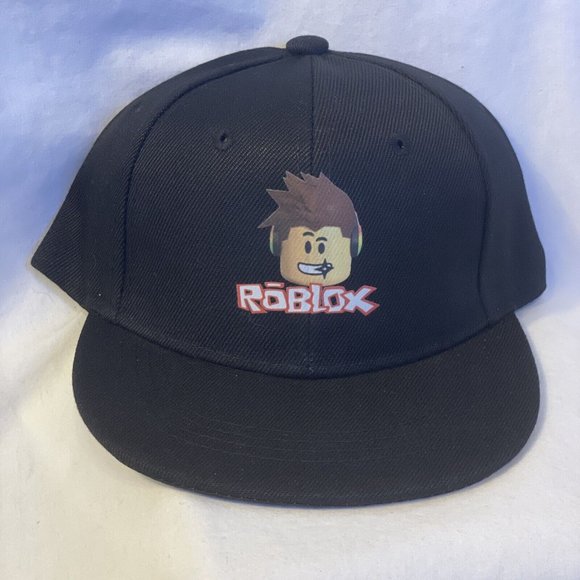 Roblox Boy Head Youth Black Snapback Gaming Anime Cartoon Hat Cap Adjustable - Picture 2 of 12